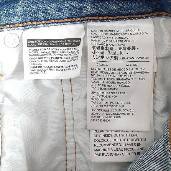 Levis 501 Skinny Jeans Button Fly High Rise Slim Fit Distressed Womens 25 ×28 - Picture 10 of 15